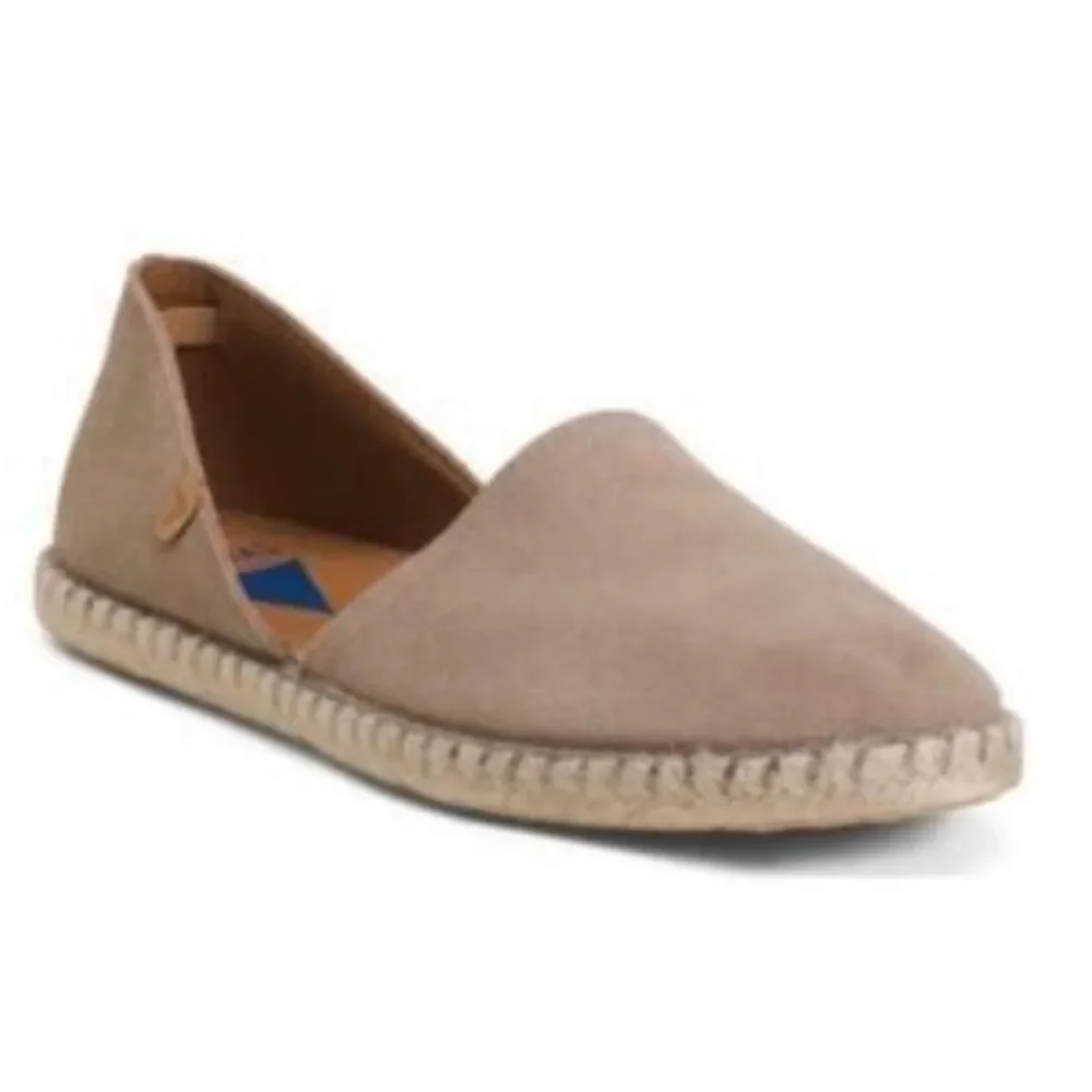 Verbenas Carmen Suede Espadrille Flats In Grey Size 41 Or 10